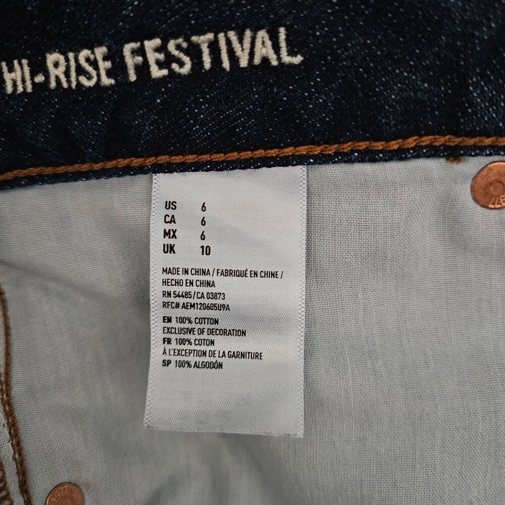 American Eagle Outfitters Women's Indigo High Rise Festival Denim Shorts Size 6 - Picture 9 of 12